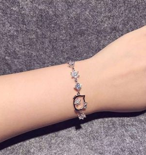 925 Sterling Silver Crystal Bracelet