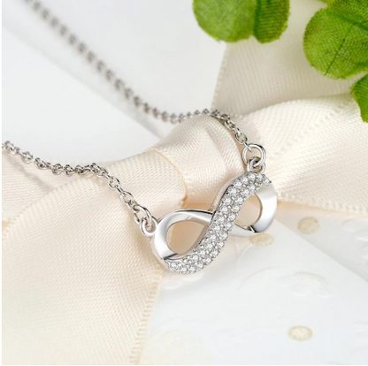 Sterling Silver Infinite Eternal Diamond Necklace-Sterling Silver Jewelry