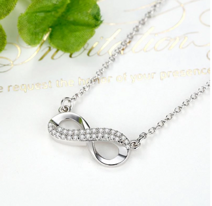 Sterling Silver Infinite Eternal Diamond Necklace-Sterling Silver Jewelry