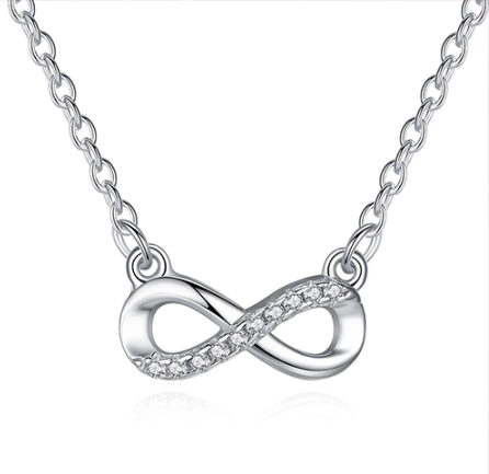 Sterling Silver Infinite Eternal Diamond Necklace-Sterling Silver Jewelry