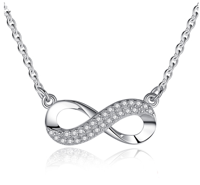 Sterling Silver Infinite Eternal Diamond Necklace-Sterling Silver Jewelry