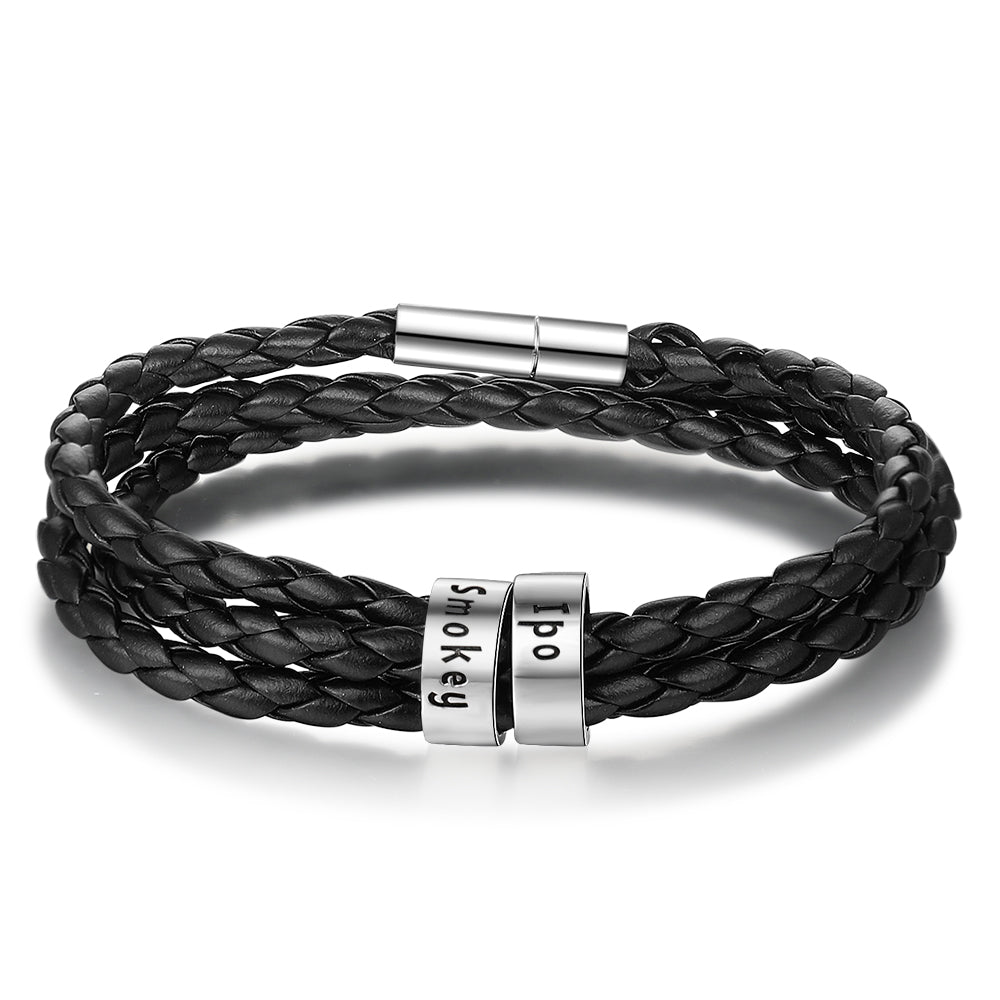 Braided Genuine Leather Bracelet