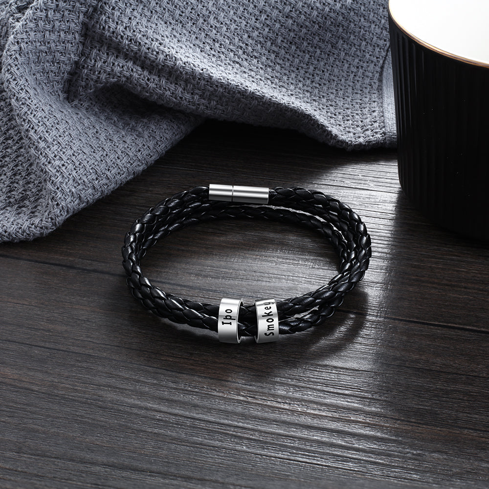 Braided Genuine Leather Bracelet