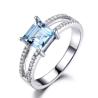 925 Sterling Silver Sky Blue Topaz Ring