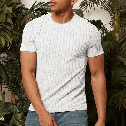 Men Round Neck Short-sleeved T-shirt