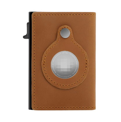 Slim Leather Wallet with Air tag