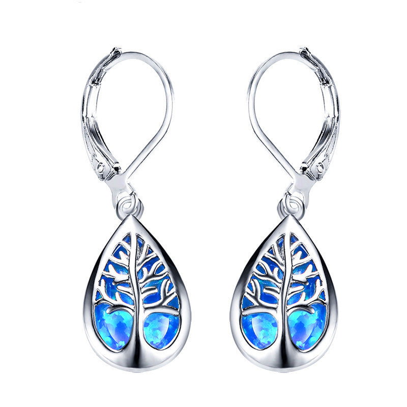 925 Sterling Silver Life Tree Dangle Earrings jewelry