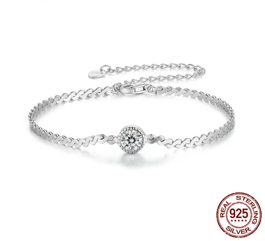 Sparkling Moissanite Omega Bracelet