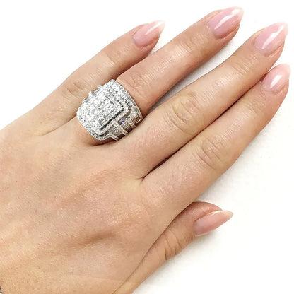 Vintage Female White Crystal Stone Ring