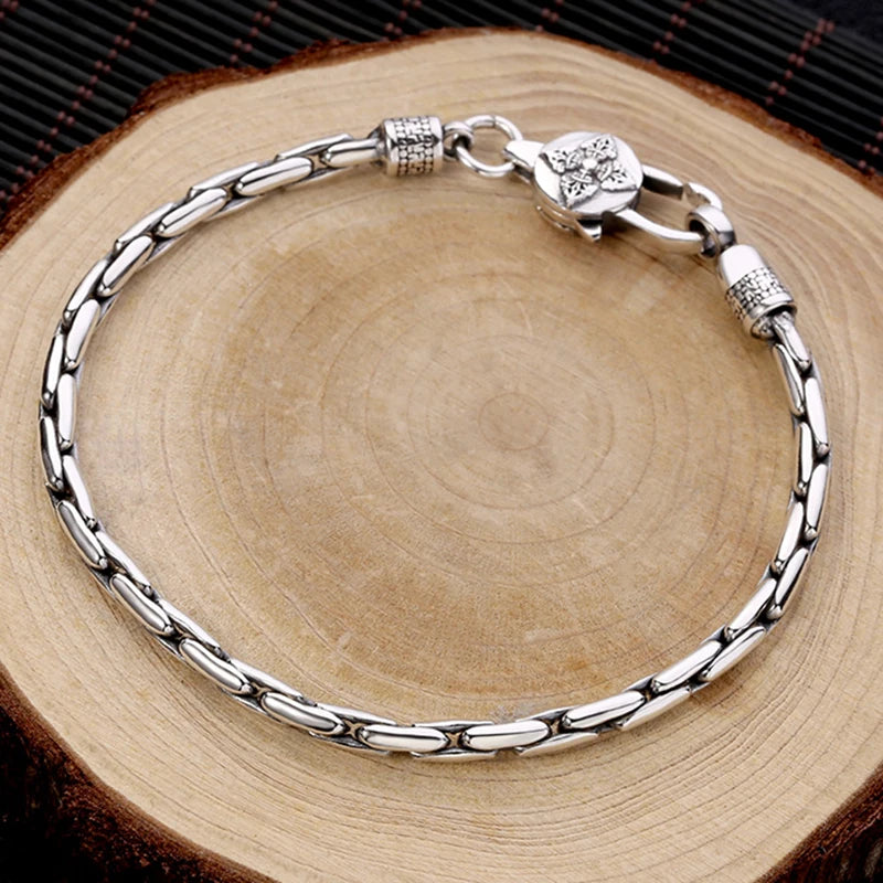 New Buckle Snake Bone Silver Bracelet