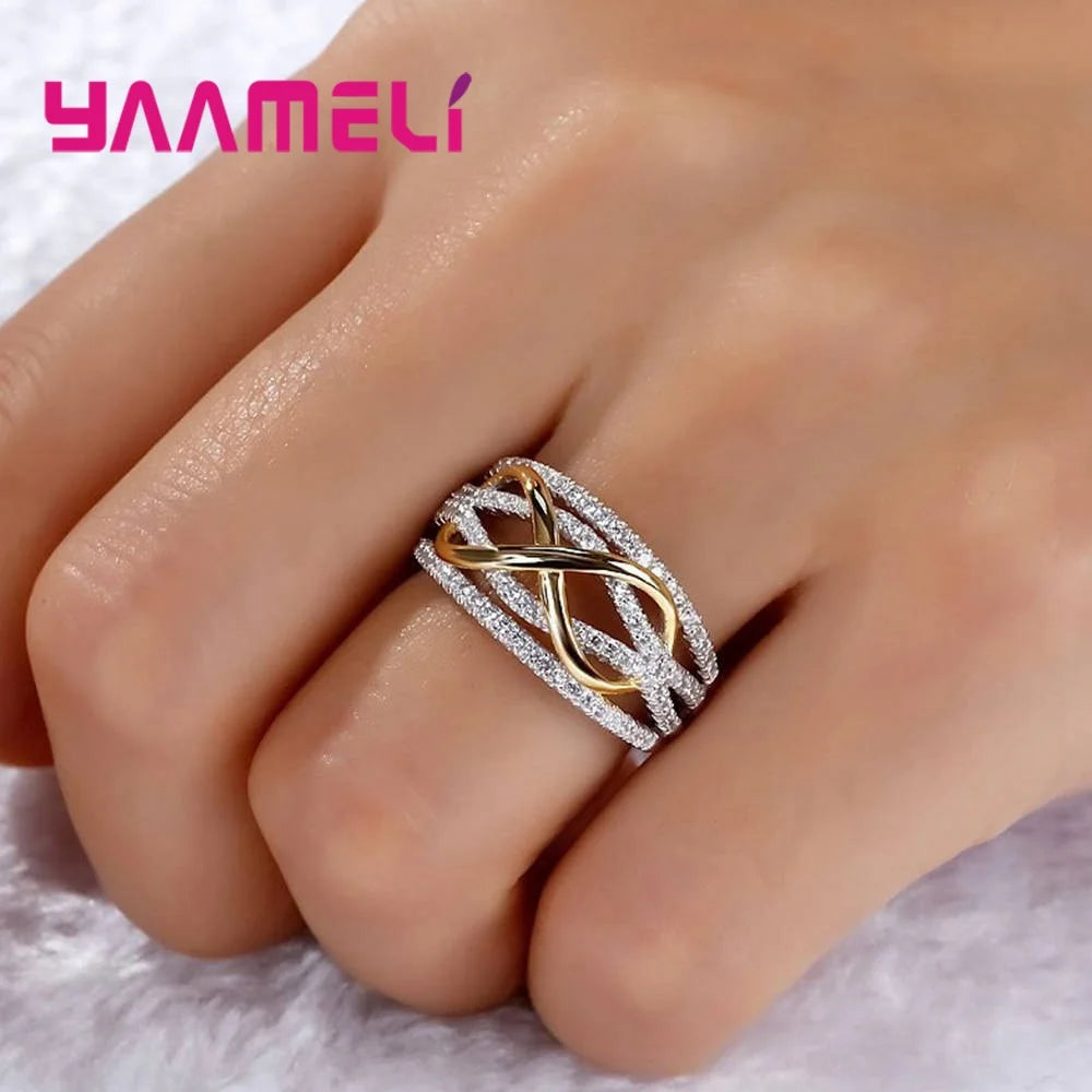 Infinity Love Ring-925 Sterling Silver Color Shining Cubic Zircon