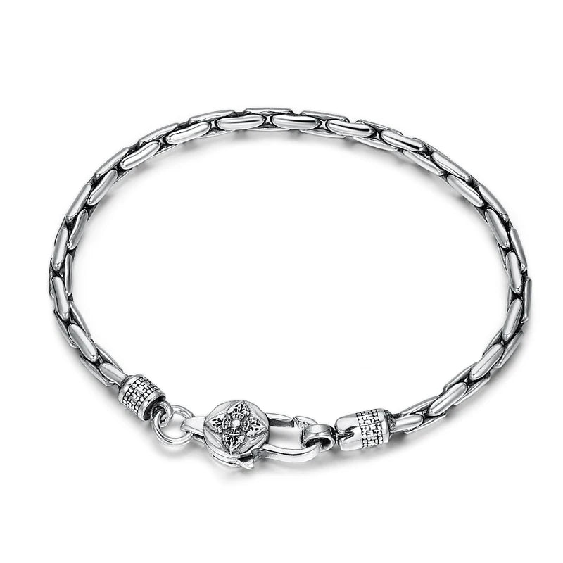 New Buckle Snake Bone Silver Bracelet