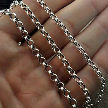 Pure Silver 3mm Thick Cross O Link Chain S925 Necklace