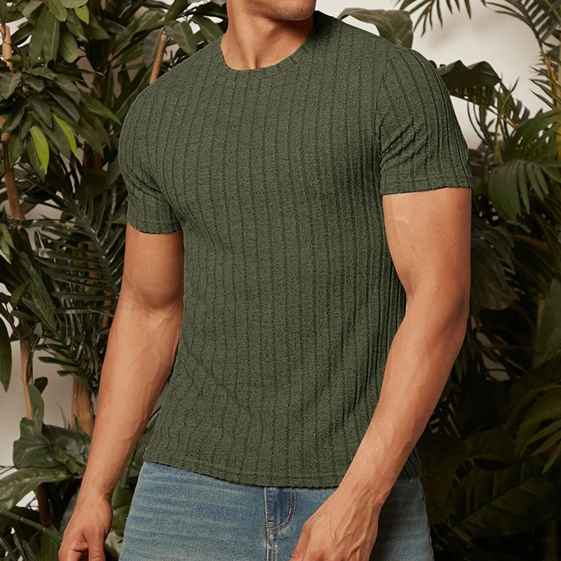 Men Round Neck Short-sleeved T-shirt