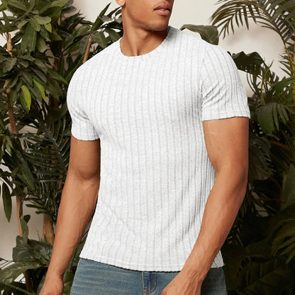 Men Round Neck Short-sleeved T-shirt