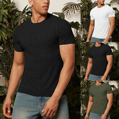 Men Round Neck Short-sleeved T-shirt