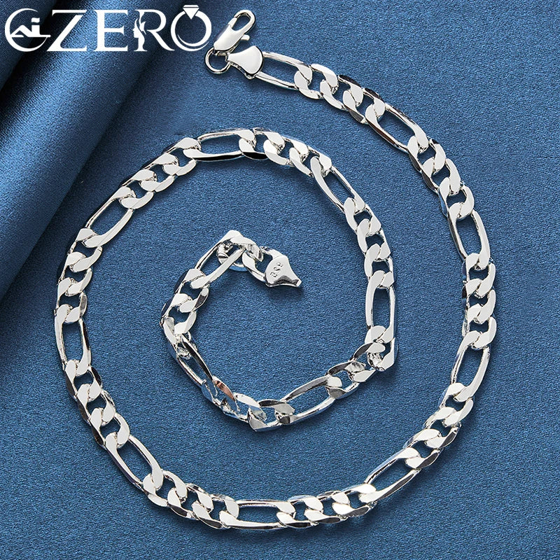 925 Sterling Silver 8MM Side Chain 24K Gold Necklace