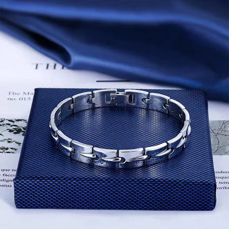 New 20cm Real S925 Silver Men's Bracelet