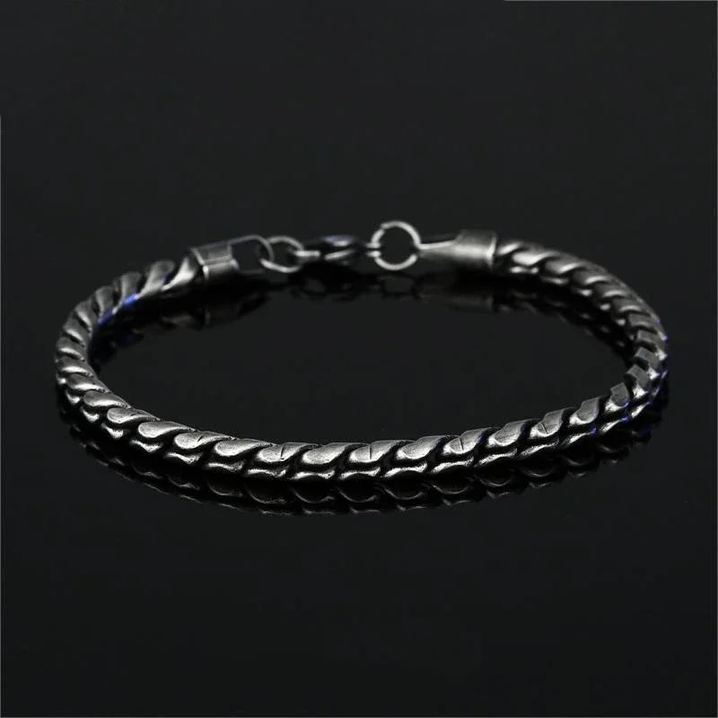 Vintage Oxidized Black Link Chain Bracelets