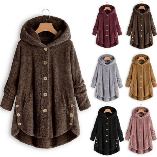 Press-Pleated Furry Coat