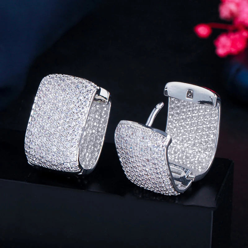 Full Cubic Zirconia Hoop Earrings