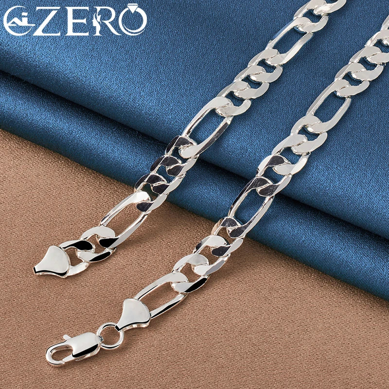 925 Sterling Silver 8MM Side Chain 24K Gold Necklace