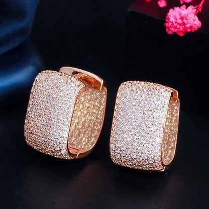 Full Cubic Zirconia Hoop Earrings