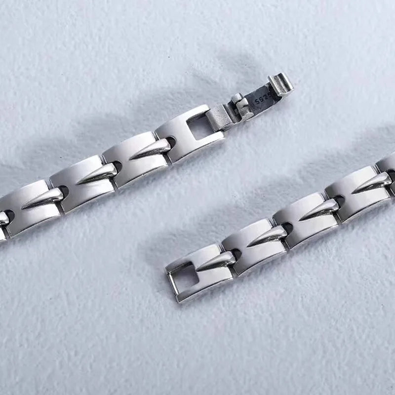 New 20cm Real S925 Silver Men's Bracelet