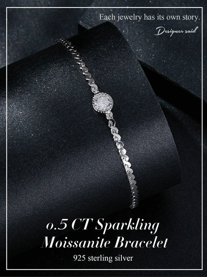 Sparkling Moissanite Omega Bracelet