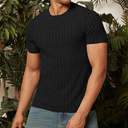 Men Round Neck Short-sleeved T-shirt