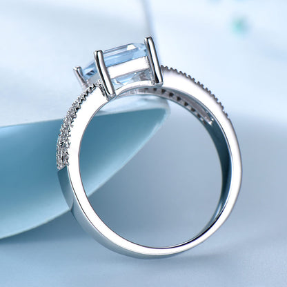 925 Sterling Silver Sky Blue Topaz Ring