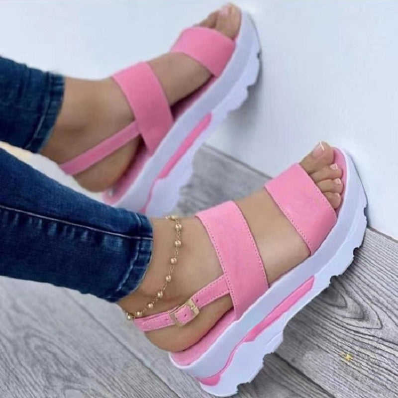 Casual Buckle Platform Sandals