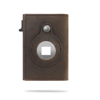 Slim Leather Wallet with Air tag