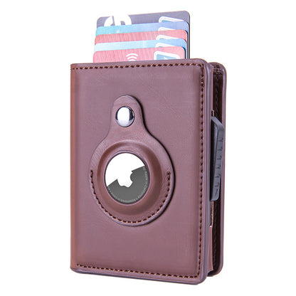 Slim Leather Wallet with Air tag