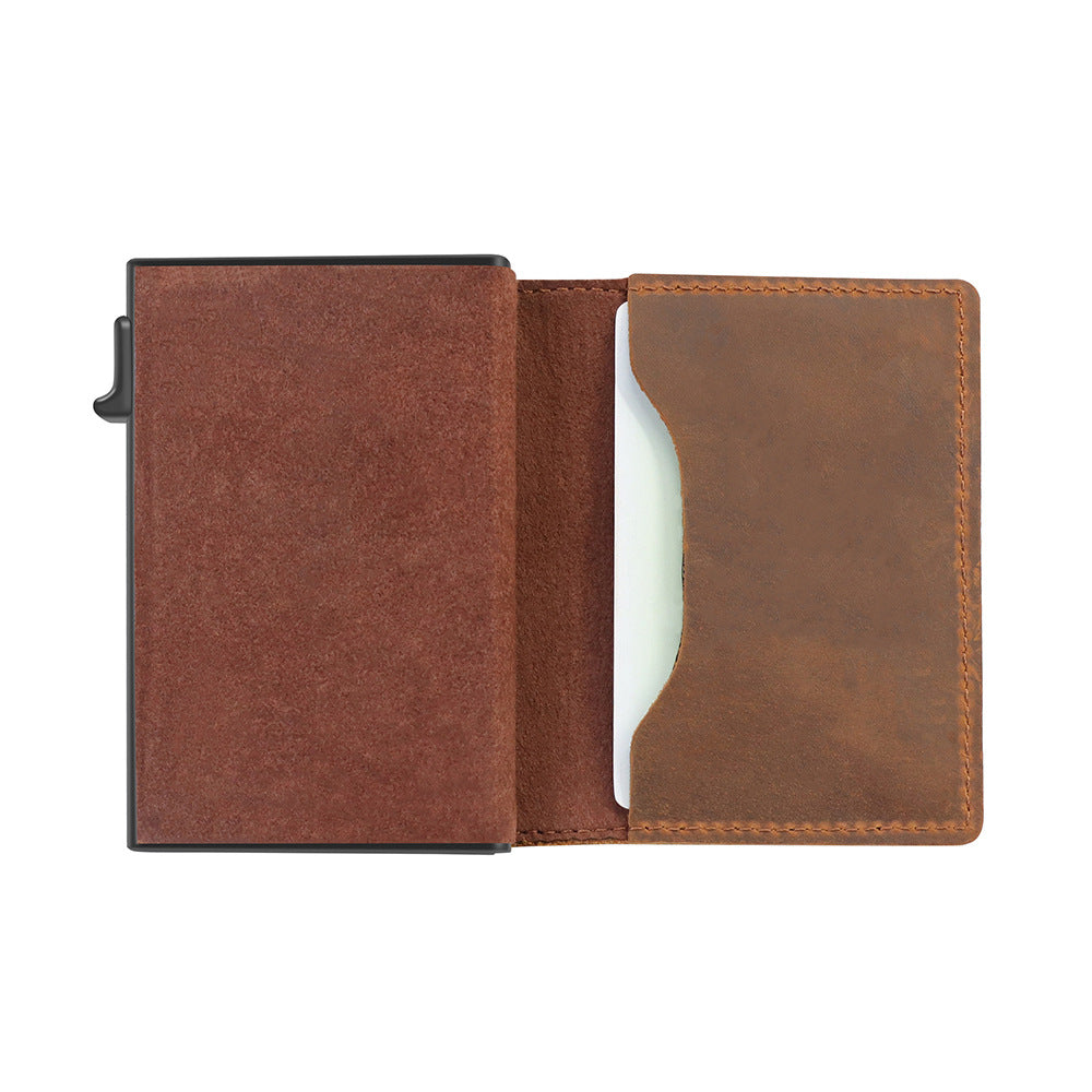 Slim Leather Wallet with Air tag