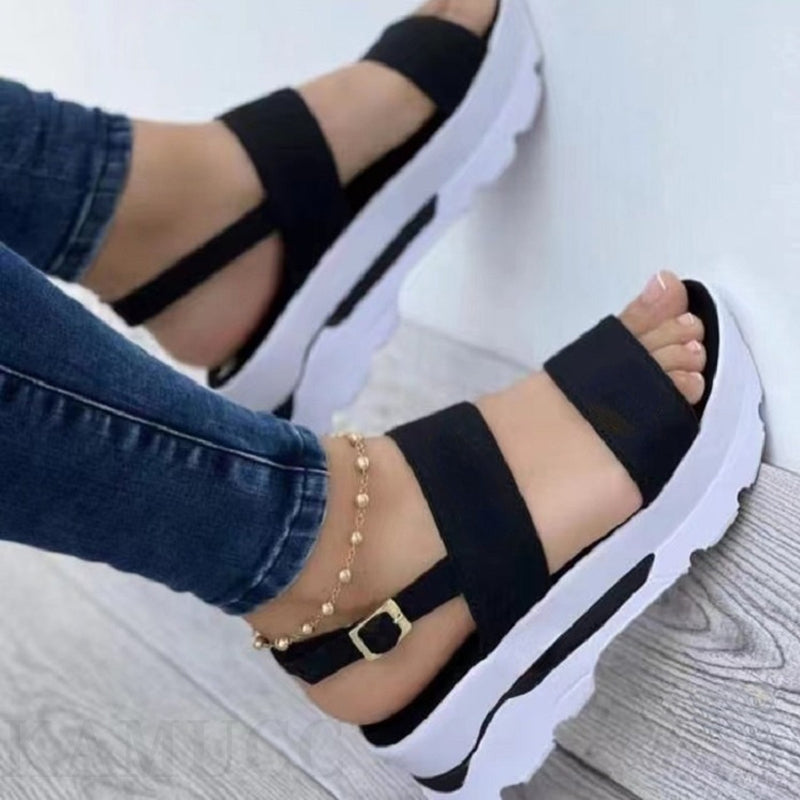 Casual Buckle Platform Sandals