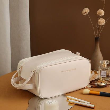 Three-layer Double Zipper U-shaped Design Cosmetic Bag